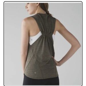 Lululemon In A Cinch Women's Tank Size  4 Heathered Fatigue Green